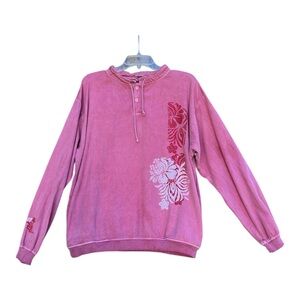 Vintage Crazy Shirt "Hibiscus Dyed" Women’s Pullover Lightweight Sweatshirt SZM